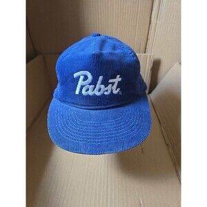 Pabst‎ Blue Ribbon Hat Cap Corduroy Blue Adjustable Adult PBR Beer Baseball